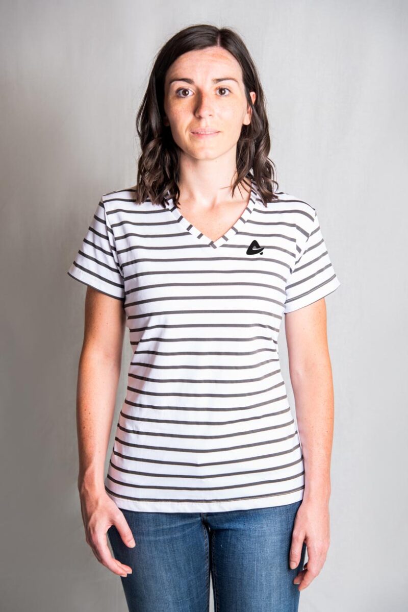 vêtement technique sport femme t-shirt rayé